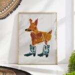 Dog in Cowgirl Boots Print