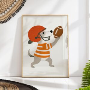 Dog Playing Football Poster
