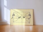 Dogs Playing Basketball Ink Sketch Print