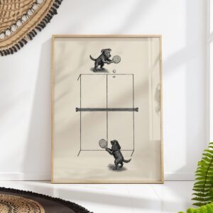 Dogs Playing Ping Pong Print