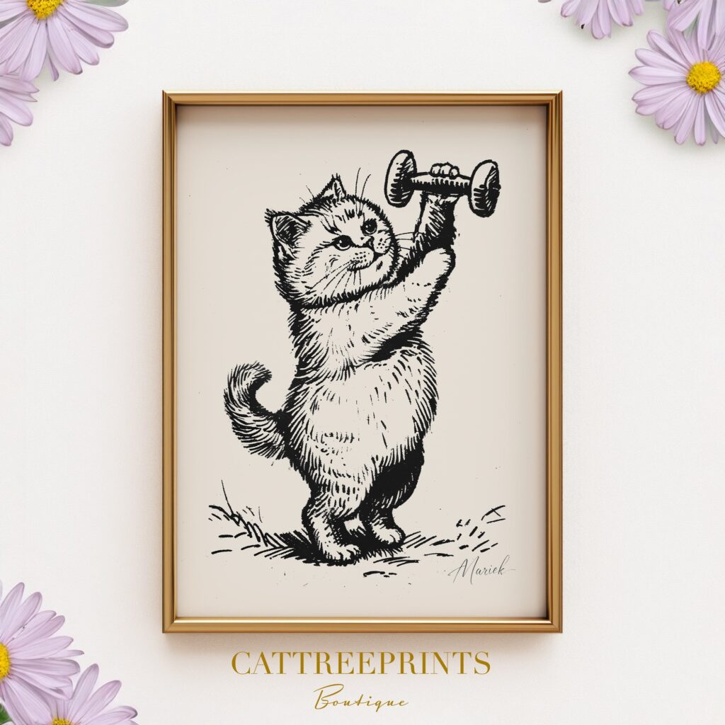 Fitness Cat Print Fitness Cat Print
