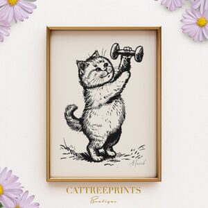 Fitness Cat Print