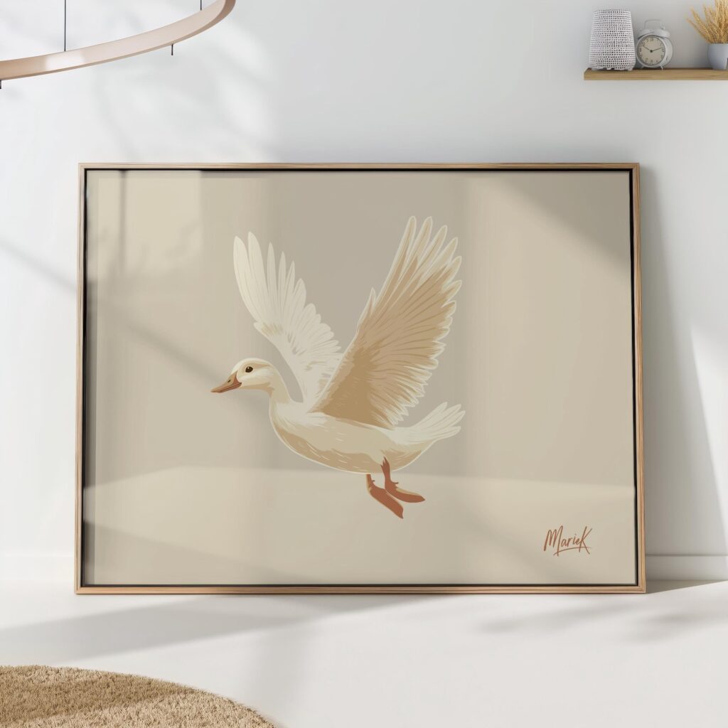 Flying Pekin Duck Wall Art