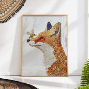Fox and Bee Art Print