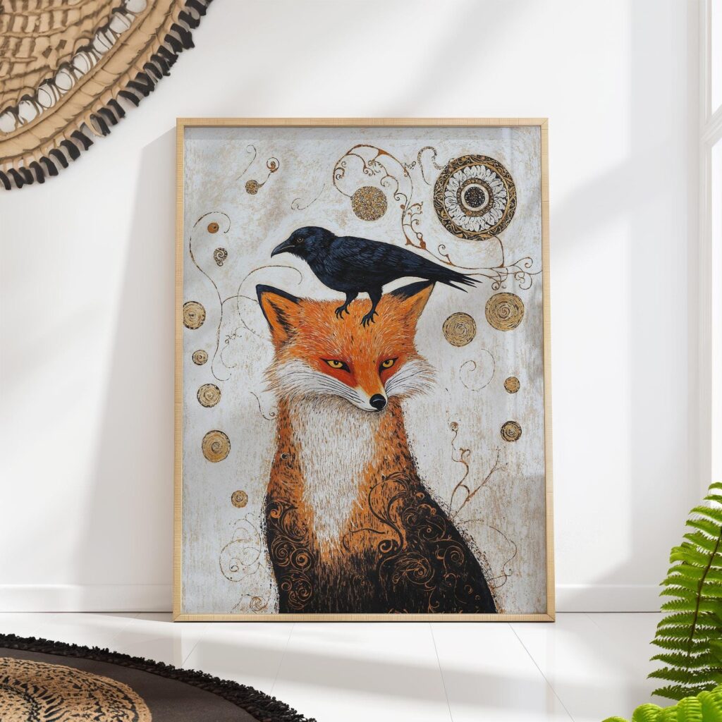 Fox and Raven Art Print Fox and Raven Art Print