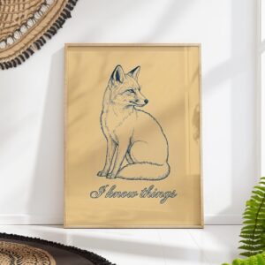 Fox I Know Things Vintage Ink Illustration Art Print