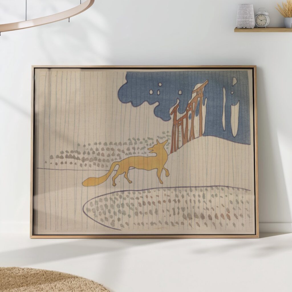 Fox in the Rain Nursery Art Print Fox in the Rain Nursery Art Print