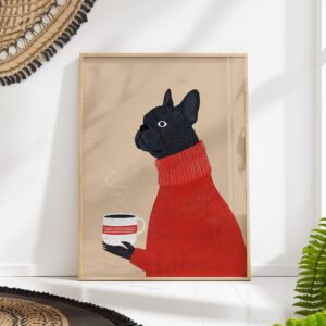 French Bulldog Coffee Wall Art