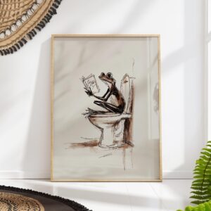 Frog Reading in the Bathroom Print