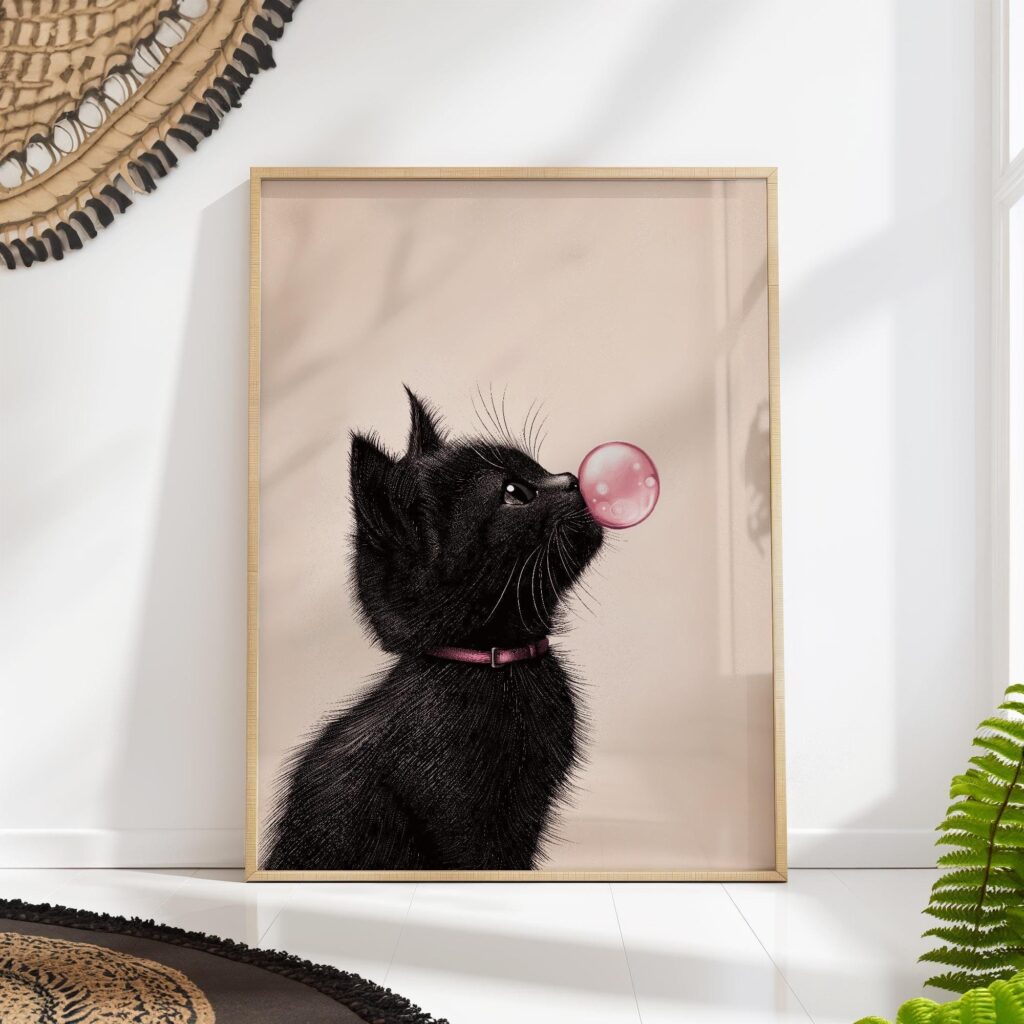 Funny Black Cat Print Funny Black Cat Print