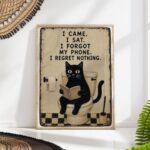 Funny Black Cat Toilet Print