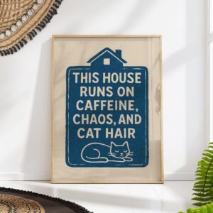 Funny Cat House Print