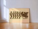 Funny Cowboys and Bulls Line Dance Print