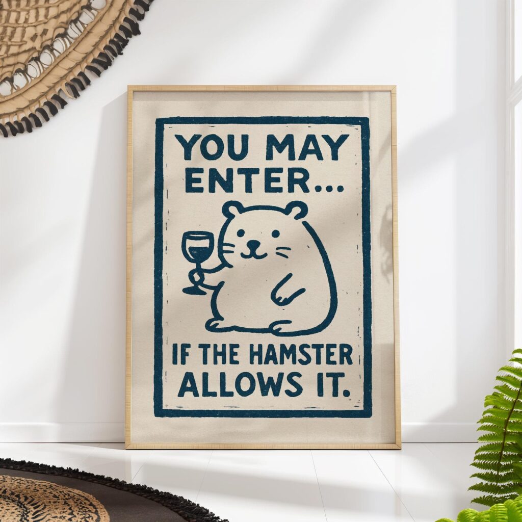 Funny Hamster Sign Art Print