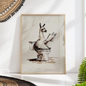 Funny Llama Bathroom Art Print