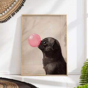 Funny Pug Bubble Gum Print