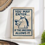 Funny Unicorn Wine Print