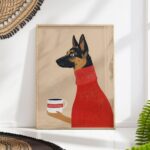 German Shepherd Coffee Art Print