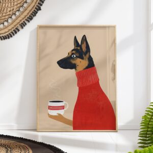 German Shepherd Coffee Art Print