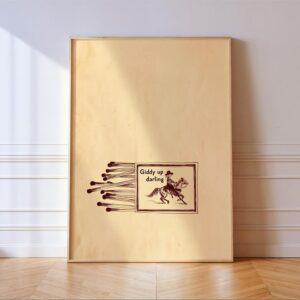 Giddy Up Darling Cowgirl Matchbox Print