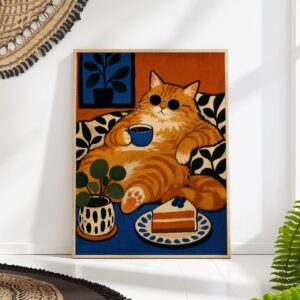 Ginger Cat Coffee Print
