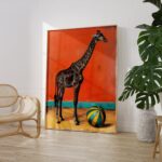 Giraffe with Ball Art Print