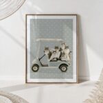 Golf Cart Cats Print