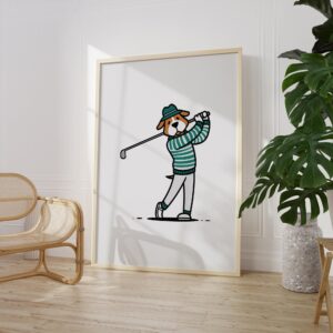 Golf Dog Minimalist Print