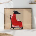 Greyhound Dog in Sweater Print