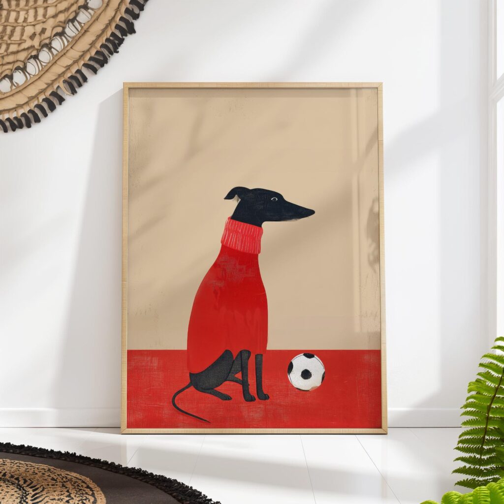 Greyhound Dog Soccer Wall Art Greyhound Dog Soccer Wall Art