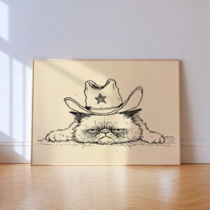 Grumpy Cowboy Cat Sheriff Print