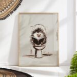 Hedgehog Bathroom Art Print