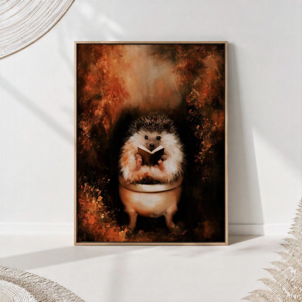 Hedgehog Bathroom Print