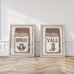 Howdy Yall Western Matchbox Art Print Set