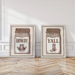Howdy Yall Western Matchbox Art Print Set