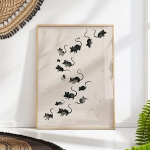 Ink Wash Mice Print