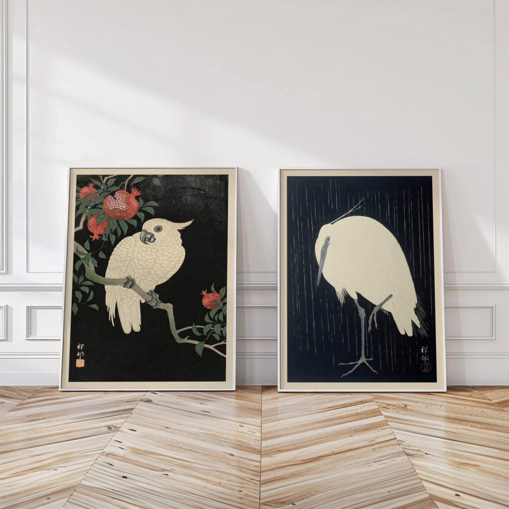 Japanese Bird Art Print Set