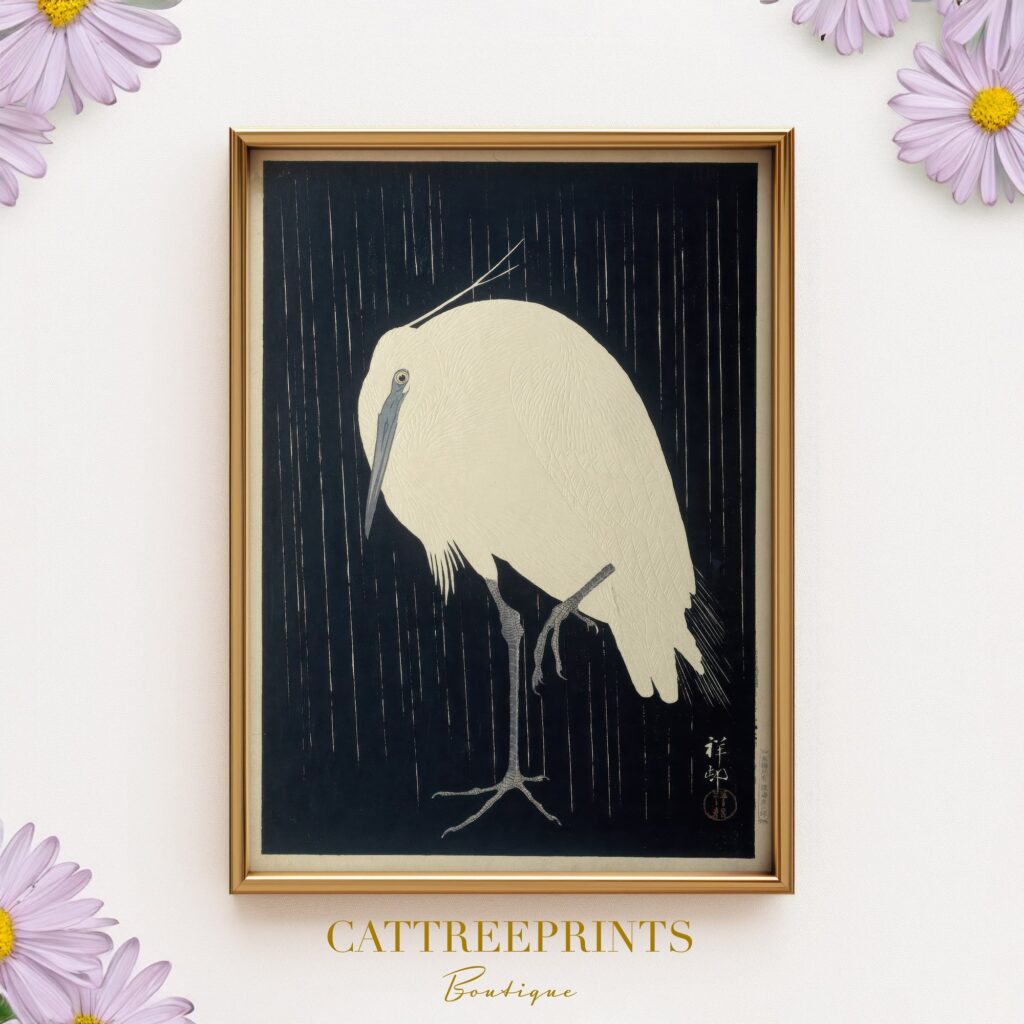 Japanese Egret Print Ohara Koson Bird Art Japandi Decor Japanese Egret Print Ohara Koson Bird Art Japandi Decor