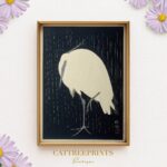 Japanese Egret Print Ohara Koson Bird Art Japandi Decor