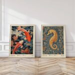 Koi & Seahorse Print Set