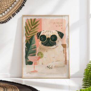 La Dolce Vita Pug Print