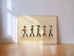 Line Dancing Cowgirls Art Print