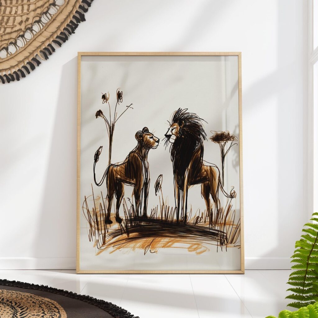 Lion Couple Wall Art Lion Couple Wall Art