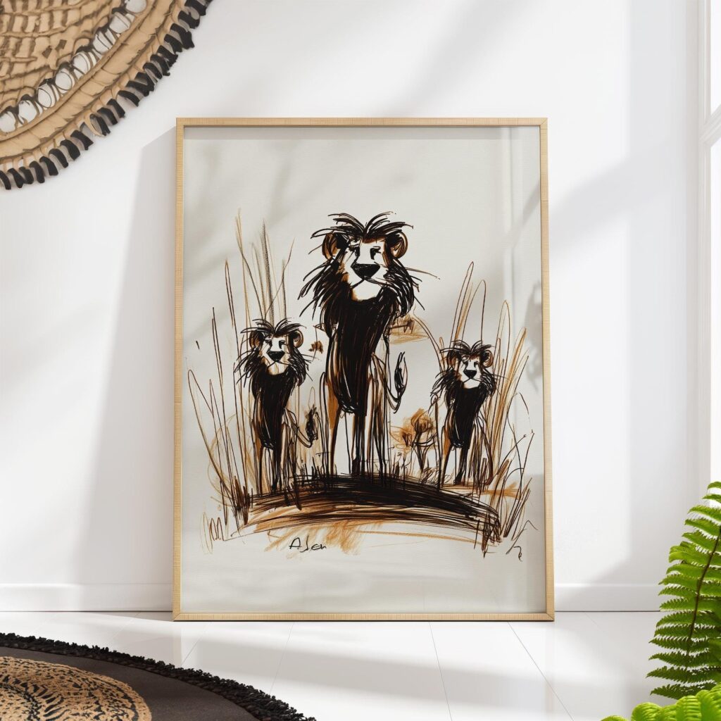 Lion Family Wall Art