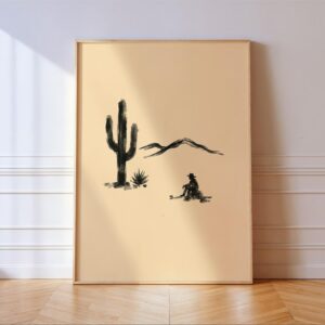 Lonely Cowboy Desert Western Print