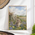 Lop Eared Bunny in a Bluebell Wildflower Meadow Print