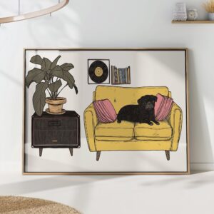 Mid-Century Modern Pug Art Print
