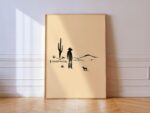 Minimal Western Desert Cowboy Print