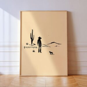 Minimal Western Desert Cowboy Print