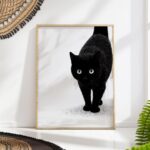 Minimalist Black Cat Art Print